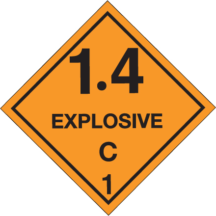 4 x 4" - "Explosive - 1.4C - 1 Labels