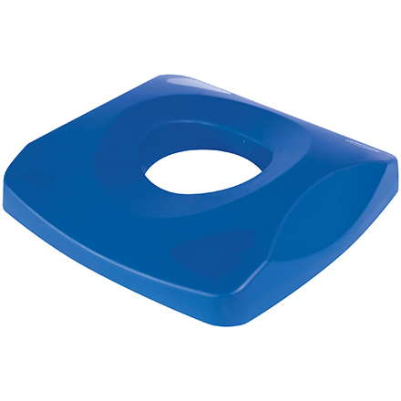 Rubbermaid<span class='rtm'>®</span> Square Recycling Bottle and Can Lid  - 23 Gallon, Blue