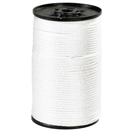 1/8", 320 lb, White Solid Braided Nylon Rope