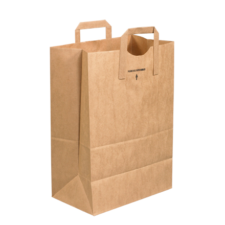 12 x 7 x 17" Flat Handle Grocery Bags
