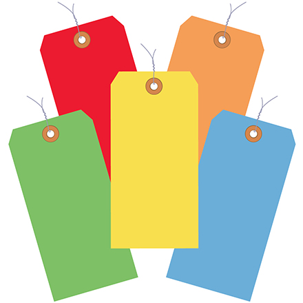 13 Pt. Shipping Tags - Assorted Color Packs - Pre-Wired