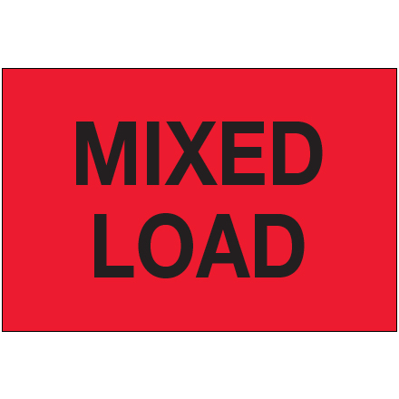 2 x 3" - "Mixed Load" (Fluorescent Red) Labels