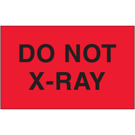 3 x 5" - "Do Not X-Ray" (Fluorescent Red) Labels