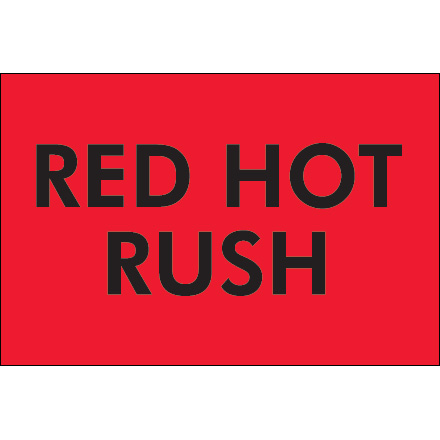 2 x 3" - "Red Hot Rush" (Fluorescent Red) Labels