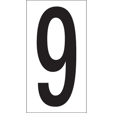 3 <span class='fraction'>1/2</span>" "9" Vinyl Warehouse Number Labels