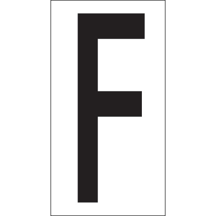 3 <span class='fraction'>1/2</span>" "F" Vinyl Warehouse Letter Labels