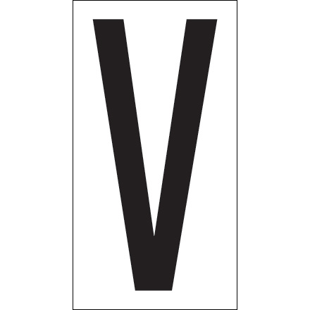 3 <span class='fraction'>1/2</span>" "V" Vinyl Warehouse Letter Labels