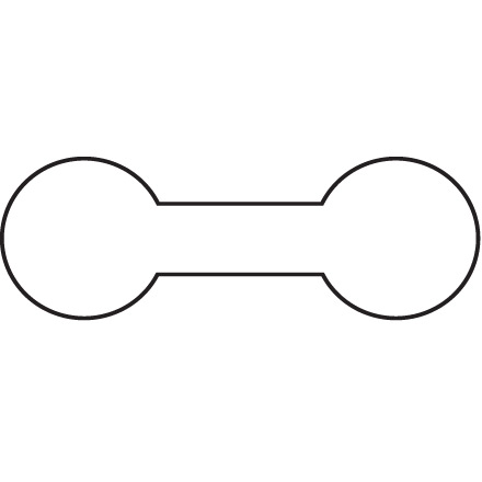 7/16 x 1 <span class='fraction'>5/16</span>"  White Merchandise Tags - Barbell Shape
