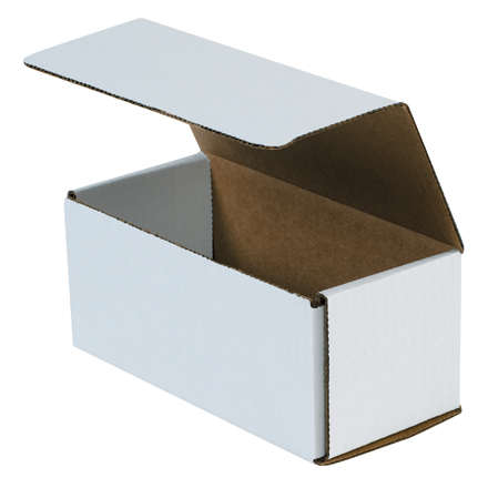 7 <span class='fraction'>1/2</span> x 3 <span class='fraction'>1/2</span> x 3 <span class='fraction'>1/4</span>" White Corrugated Mailers