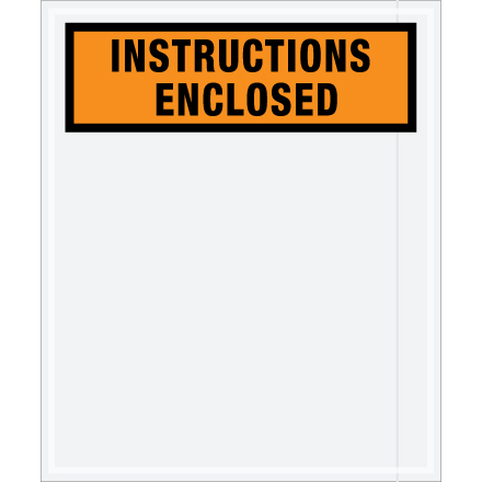 12 x 10" Orange "Instructions Enclosed" Envelopes