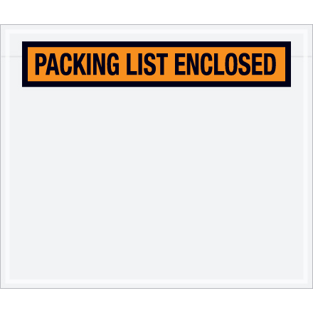 6 <span class='fraction'>1/2</span> x 5" Orange "Packing List Enclosed" Envelopes