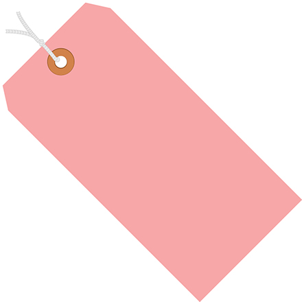 3 <span class='fraction'>3/4</span> x 1 <span class='fraction'>7/8</span>" Pink 13 Pt. Shipping Tags - Pre-Strung