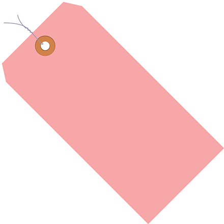 4 <span class='fraction'>3/4</span> x 2 <span class='fraction'>3/8</span>" Pink 13 Pt. Shipping Tags - Pre-Wired